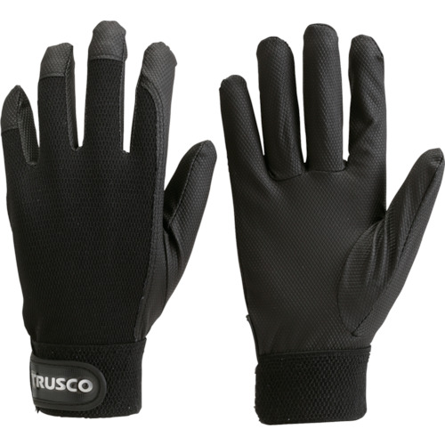 【TRUSCO】ＴＲＵＳＣＯ　ＰＵ薄手手袋エンボス加工　ブラック　ＬＬ